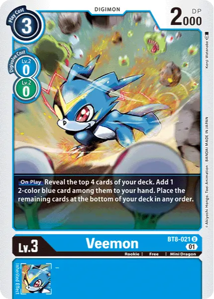 Digimon TCG Card BT8-021 Veemon