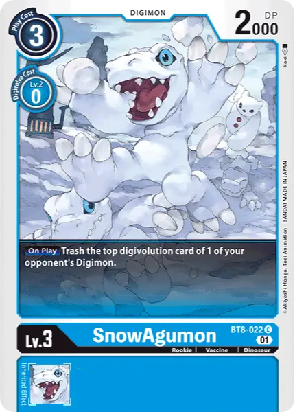 Digimon TCG Card 'BT8-022' 'SnowAgumon'