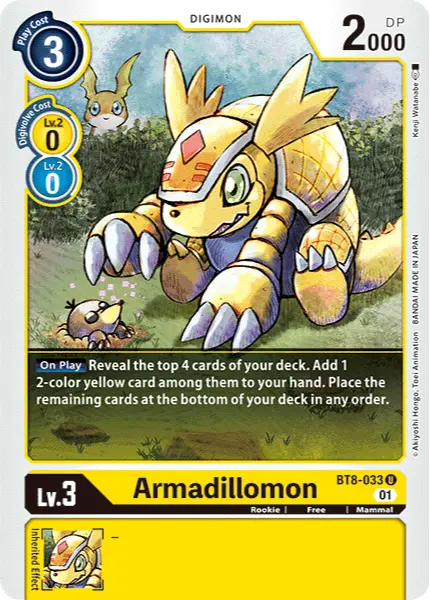 Digimon TCG Card 'BT8-033' 'Armadillomon'