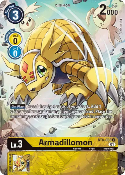 Digimon TCG Card 'BT8-033_P1' 'Armadillomon'