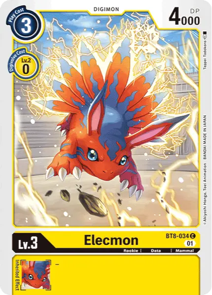 Digimon TCG Card 'BT8-034' 'Elecmon'