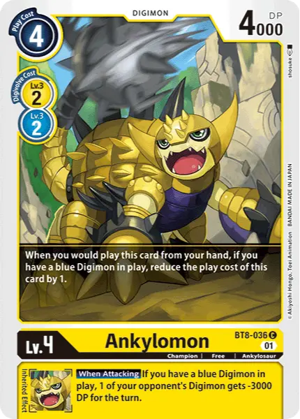 Digimon TCG Card 'BT8-036' 'Ankylomon'