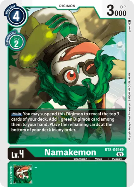 Digimon TCG Card 'BT8-049' 'Namakemon'