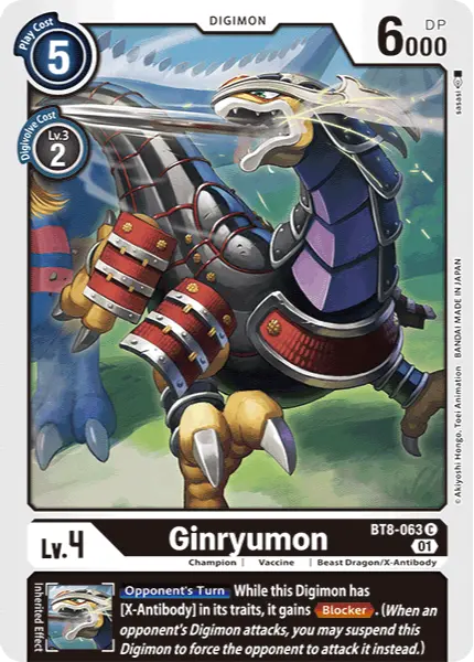Digimon TCG Card BT8-063 Ginryumon