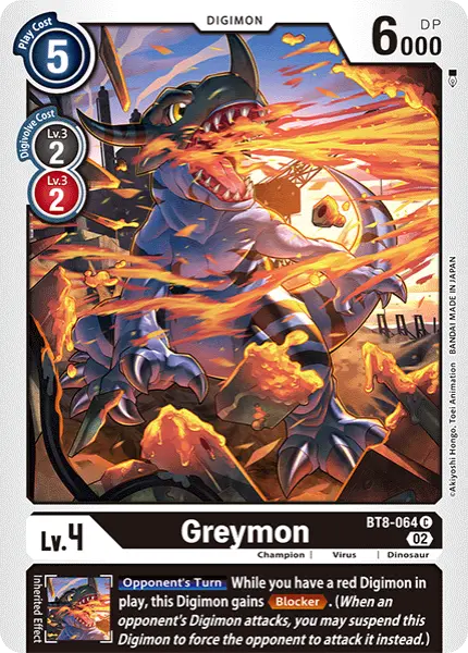 Digimon TCG Card 'BT8-064_P1' 'Greymon'