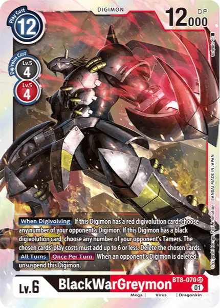 Digimon TCG Card BT8-070 BlackWarGreymon