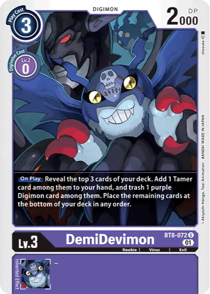 Digimon TCG Card 'BT8-072' 'DemiDevimon'