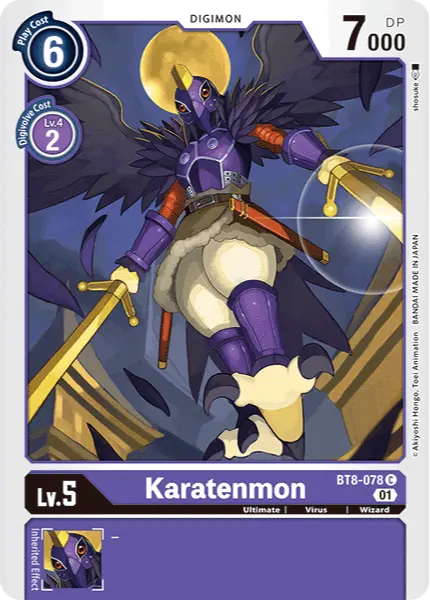 Digimon TCG Card BT8-078 Karatenmon