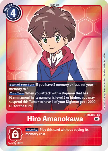 Digimon TCG Card 'BT8-086' 'Hiro Amanokawa'