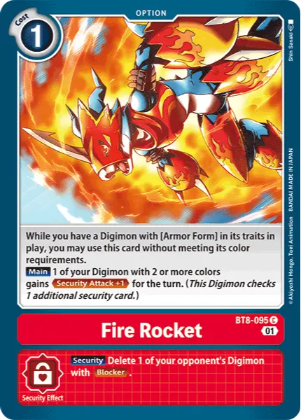 Digimon TCG Card 'BT8-095' 'Fire Rocket'