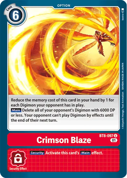 Digimon TCG Card 'BT8-097' 'Crimson Blaze'