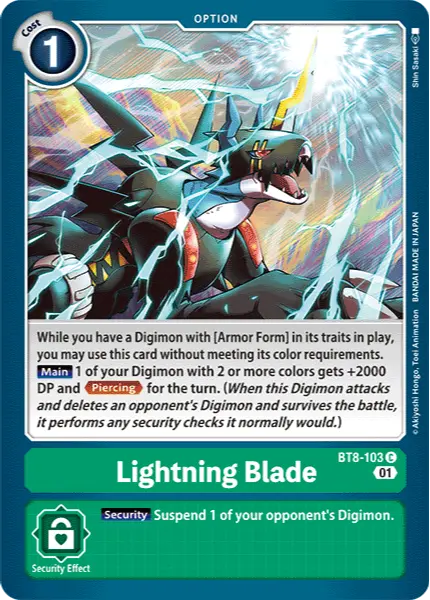 Digimon TCG Card 'BT8-103' 'Lightning Blade'