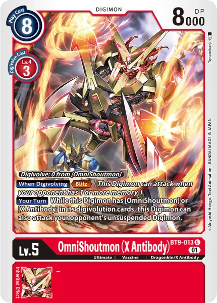 Digimon TCG Card BT9-013 OmniShoutmon (X Antibody)