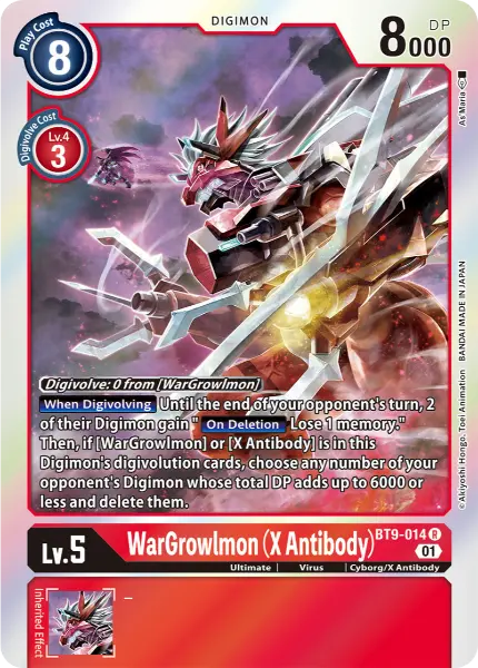 Digimon TCG Card 'BT9-014' 'WarGrowlmon (X Antibody)'