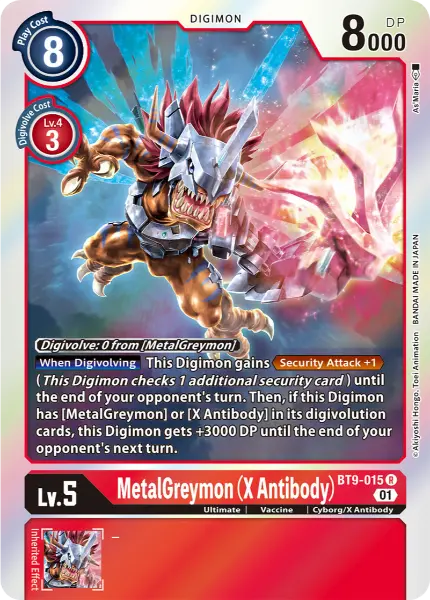Digimon TCG Card BT9-015 MetalGreymon (X Antibody)