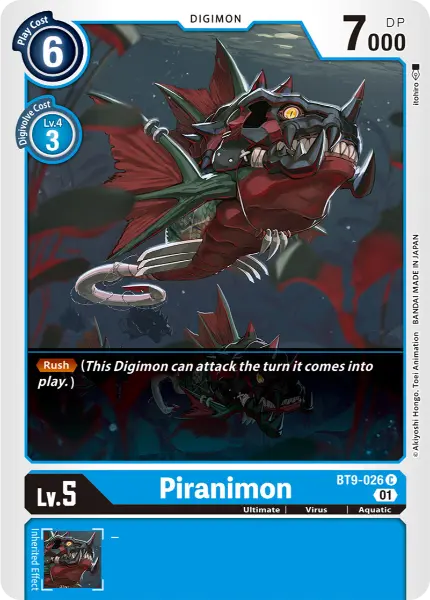 Digimon TCG Card BT9-026 Piranimon