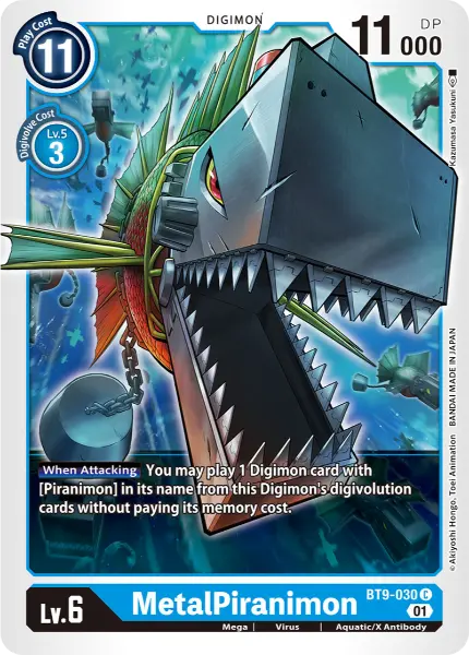 Digimon TCG Card 'BT9-030' 'MetalPiranimon'