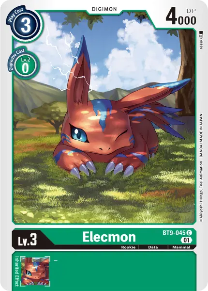 Digimon TCG Card BT9-045 Elecmon