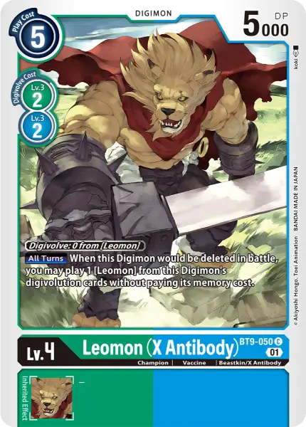 Digimon TCG Card 'BT9-050' 'Leomon (X Antibody)'