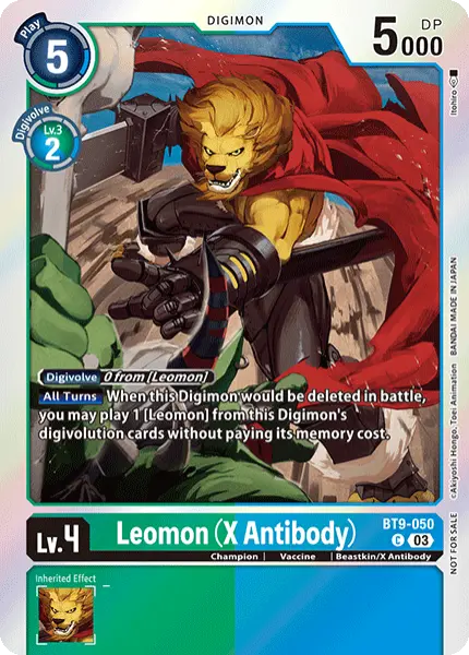 Digimon TCG Card 'BT9-050_P1' 'Leomon (X Antibody)'