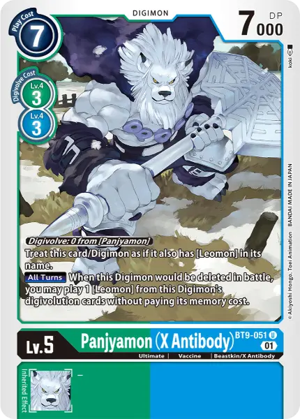 Digimon TCG Card 'BT9-051' 'Panjyamon (X Antibody)'