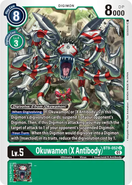 Digimon TCG Card BT9-052 Okuwamon (X Antibody)