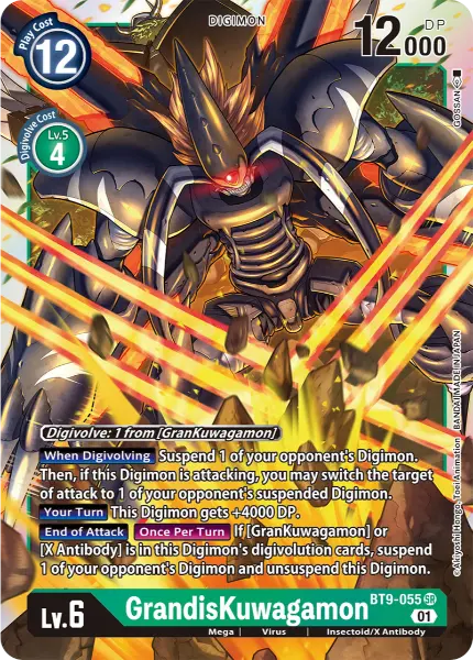 Deck GrandisKuwagamon with preview of card BT9-055