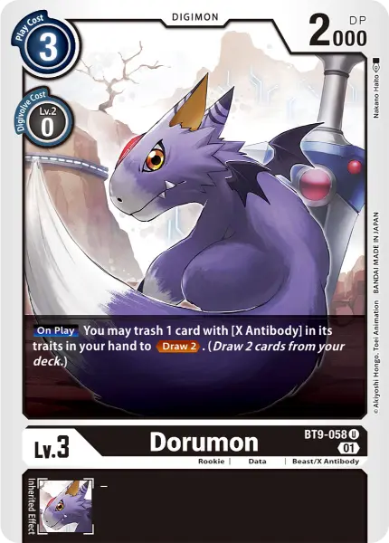 Digimon TCG Card BT9-058 Dorumon