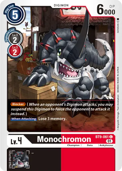 Digimon TCG Card 'BT9-061' 'Monochromon'