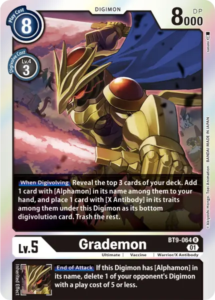 Digimon TCG Card BT9-064 Grademon