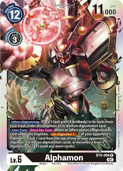 Digimon TCG Card BT9-066 Alphamon
