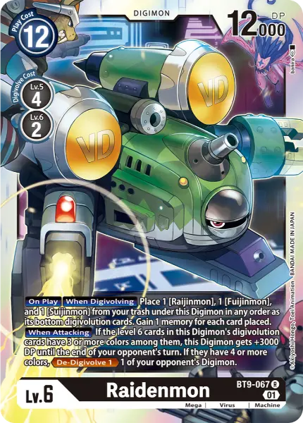 Digimon TCG Card BT9-067 Raidenmon