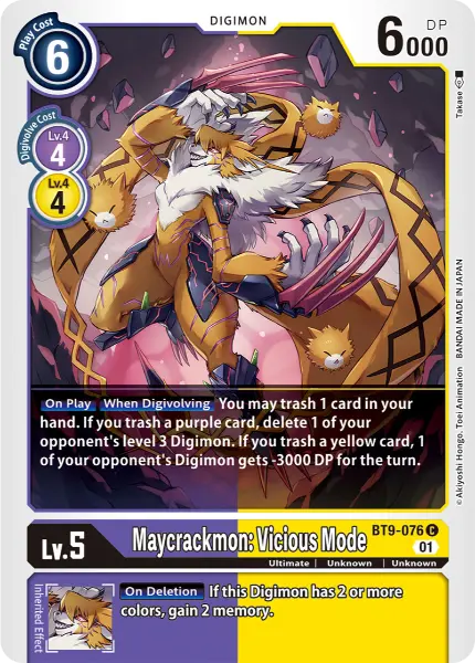 Digimon TCG Card 'BT9-076' 'Maycrackmon: Vicious Mode'