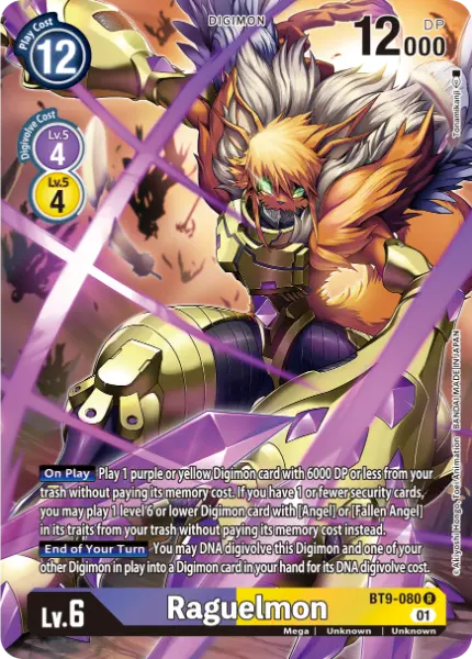 Digimon TCG Card 'BT9-080_P1' 'Raguelmon'