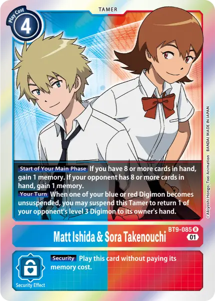 Digimon TCG Card 'BT9-085' 'Matt Ishida & Sora Takenouchi'
