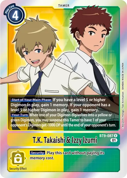 Digimon TCG Card BT9-087 T.K. Takaishi & Izzy Izumi
