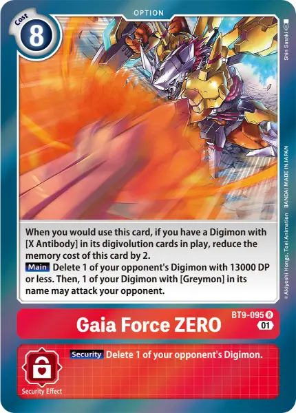 Digimon TCG Card BT9-095 Gaia Force ZERO