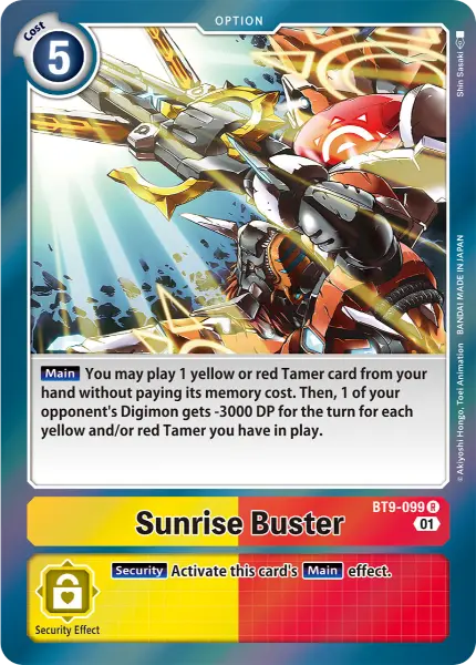 Digimon TCG Card BT9-099 Sunrise Buster