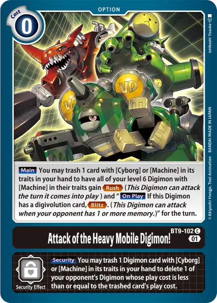Digimon TCG Card BT9-102 Attack of the Heavy Mobile Digimon!