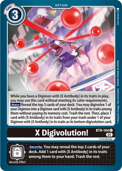 Digimon TCG Card BT9-104 X Digivolution