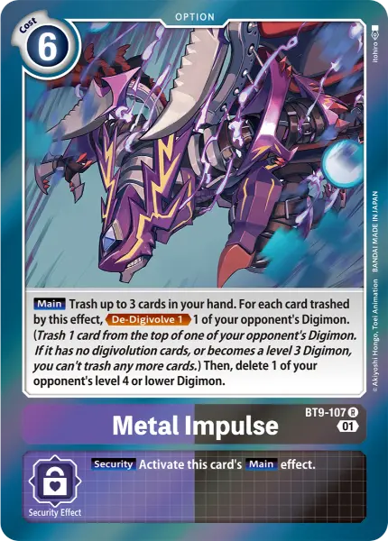 Digimon TCG Card 'BT9-107' 'Metal Impulse'