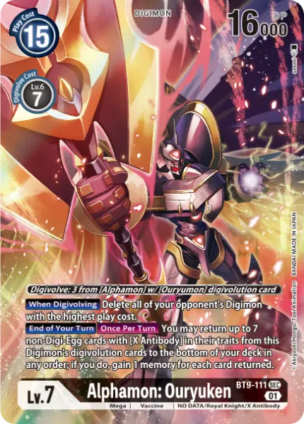 Digimon TCG Card BT9-111_P1 Alphamon: Ouryuken