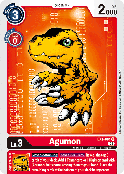 Digimon TCG Card 'EX1-001' 'Agumon'