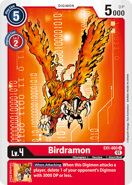 Digimon TCG Card EX1-003 Birdramon