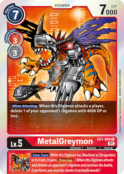 Digimon TCG Card 'EX1-008' 'MetalGreymon'