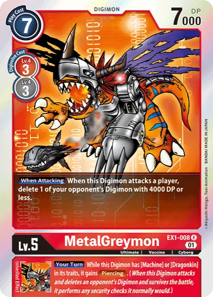 Digimon TCG Card 'EX1-008' 'MetalGreymon'