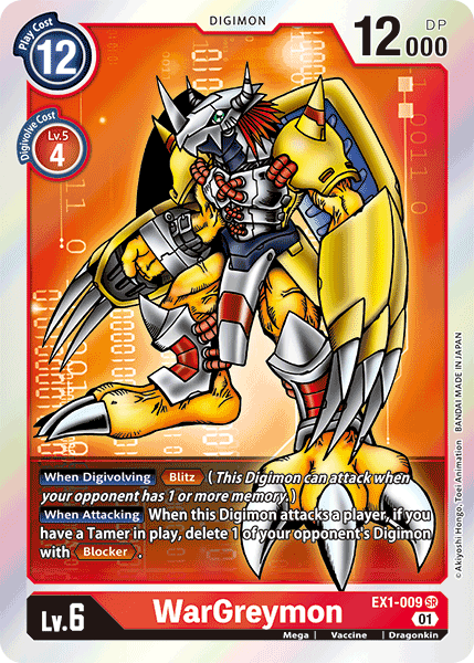 Digimon TCG Card 'EX1-009' 'WarGreymon'
