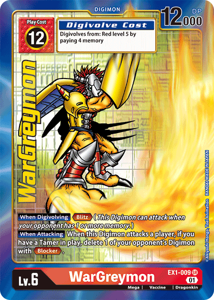 Digimon TCG Card 'EX1-009_P1' 'WarGreymon'