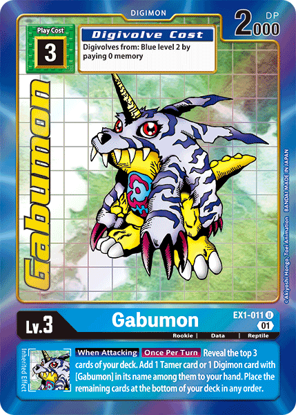 Digimon TCG Card 'EX1-011_P1' 'Gabumon'