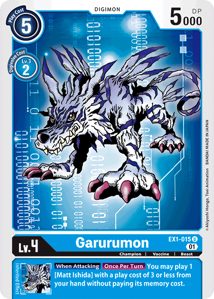 Digimon TCG Card 'EX1-015' 'Garurumon'